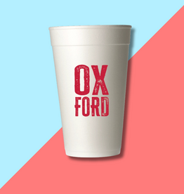 Oxford Rough Styrofoam Cups - Red