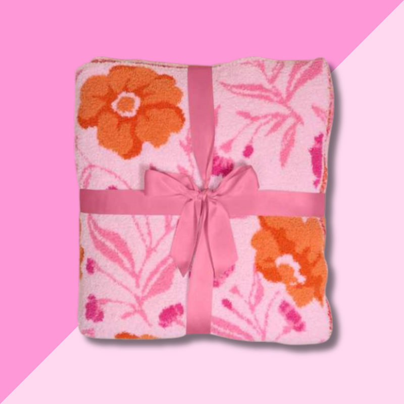 Luxe Blanket - Poppin' Petals Hot Pink