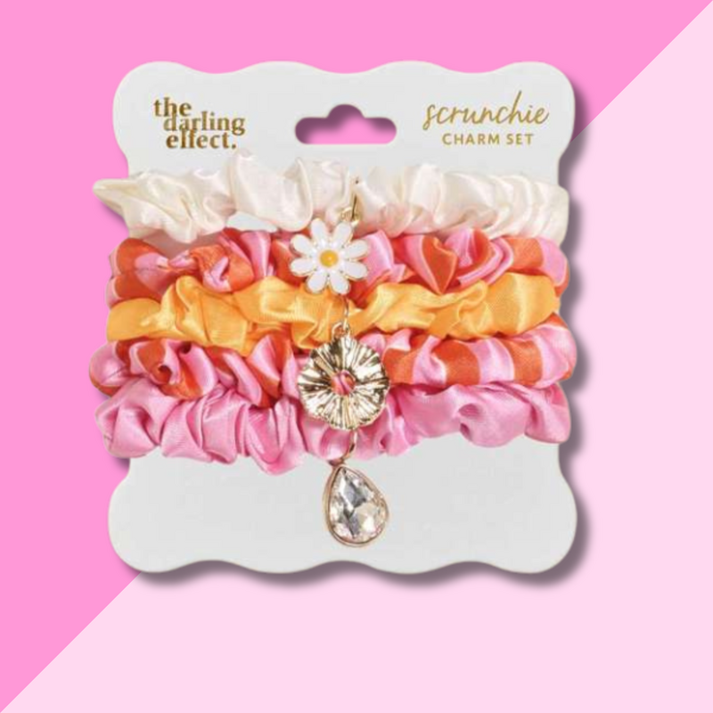 Scrunchie Charm Set - Sicily Stripes Pink
