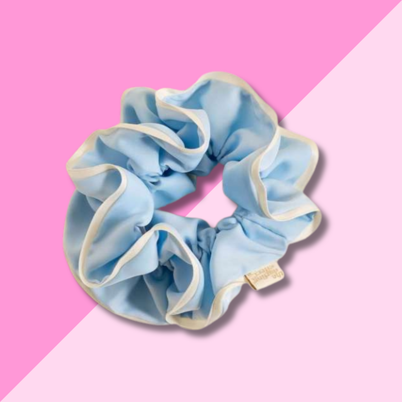 Ruffle Scrunchie - Light Blue