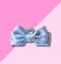Satin Bow Claw Clip - Blue