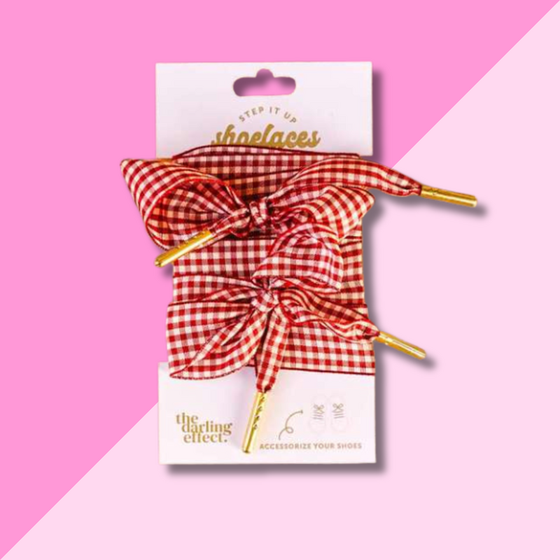 Red Gingham Shoelaces