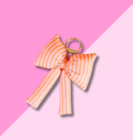 Puffy Bow Bag Charm - Sherbet Stripes