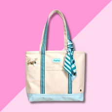 Canvas Tote Bag - Sicily Stripes Teal