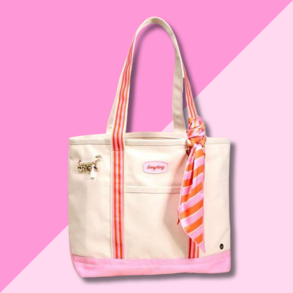 Canvas Tote Bag - Sicily Stripes Pink