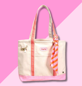 Canvas Tote Bag - Sicily Stripes Pink