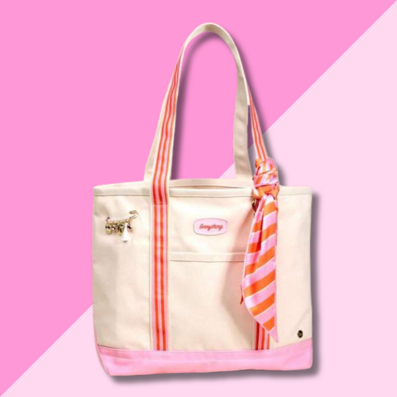 Canvas Tote Bag - Sicily Stripes Pink