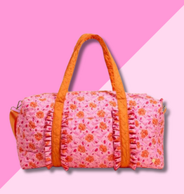 Quilted Weekender Bag - Poppin' Petals Hot Pink