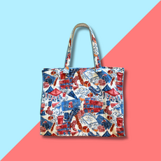 chakeris Oxford Toile Quilted Tote Bag
