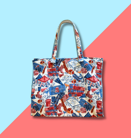 chakeris Oxford Toile Quilted Tote Bag