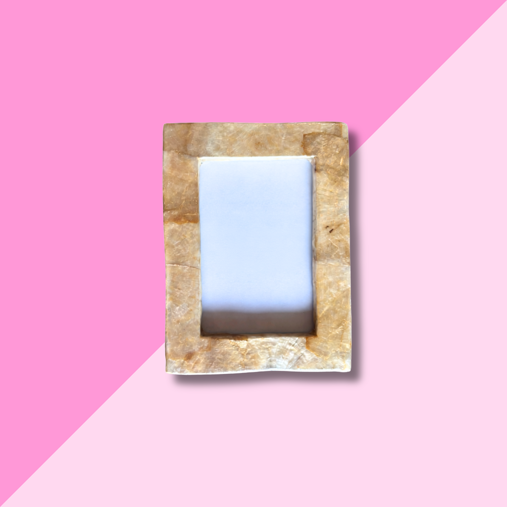 Capiz Mini Rectangle Frame 2.25 x 3.25 - Smoke Gold