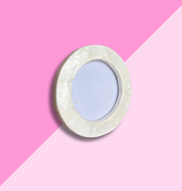 Capiz Mini Round Mini Frame 4.25" - Natural White