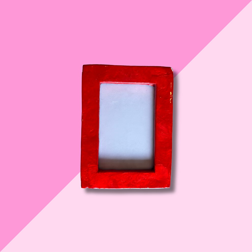 Capiz Mini Rectangle Frame 2.25 x 3.25 - Red