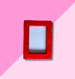 Capiz Mini Rectangle Frame 2.25 x 3.25 - Red