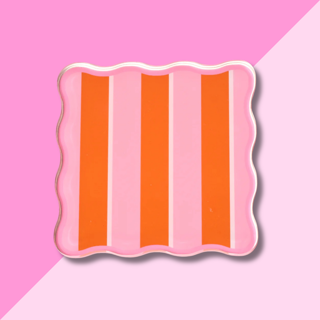Acrylic Coaster - Sicily Stripes Pink