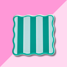Acrylic Coaster - Sicily Stripes Teal