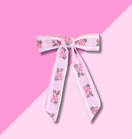 Hair Bow - Rosette Pink