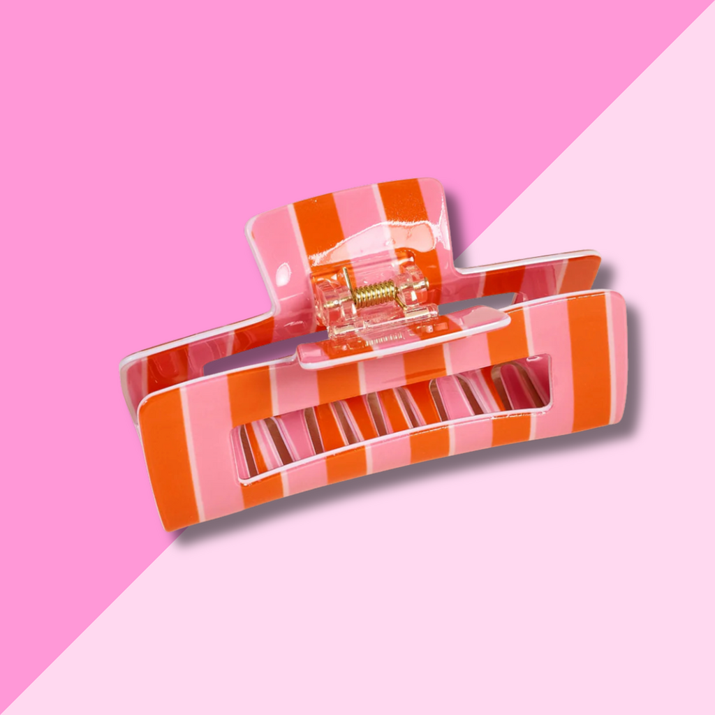 Claw Clip - Sicily Stripes Pink