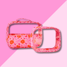 Cosmetic Bag Set - Poppin Petals Hot Pink