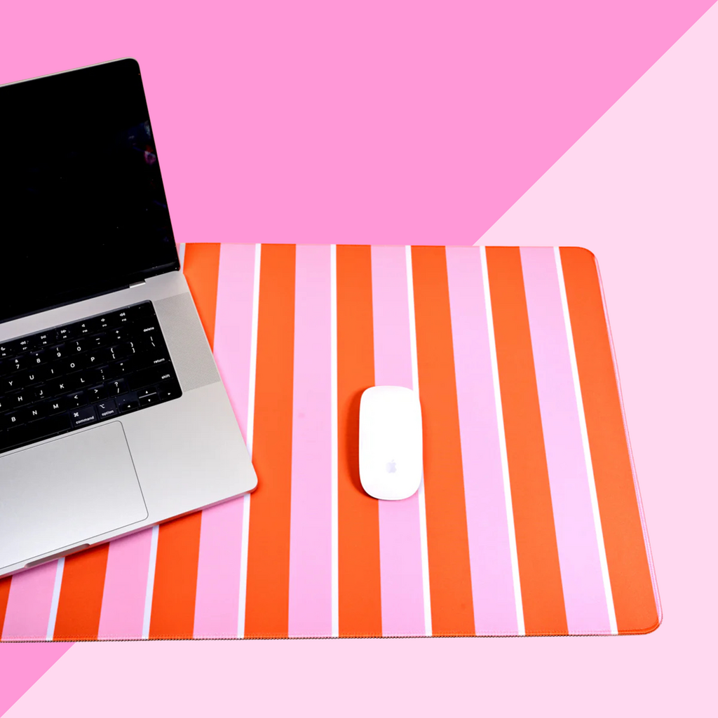Desk Mat - Sicily Stripes Pink