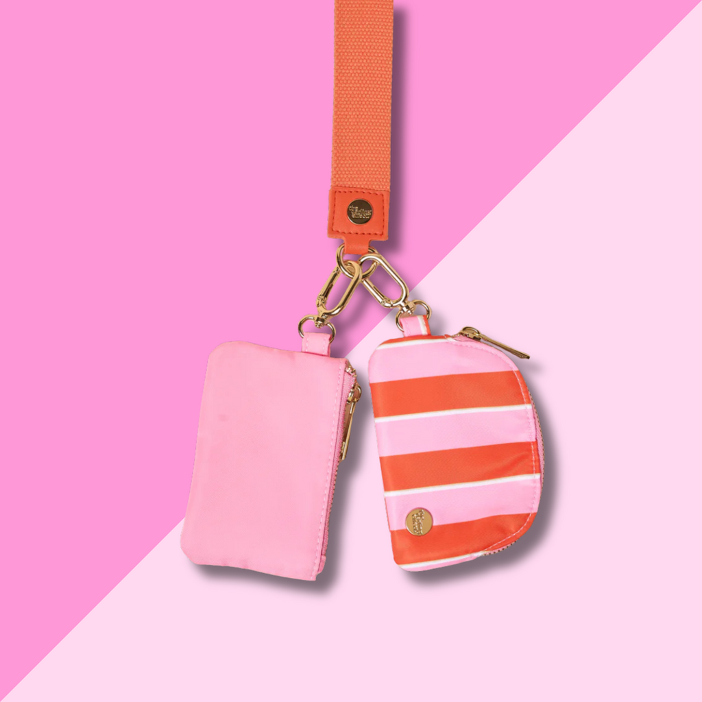Duo Pouch Wristlet - Sicily Stripes Pink