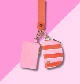 Duo Pouch Wristlet - Sicily Stripes Pink