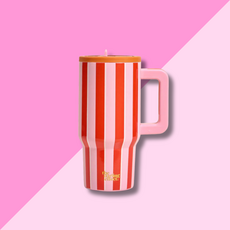 20oz Flip Straw Tumbler - Sicily Stripes Pink