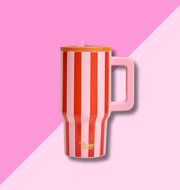 20oz Flip Straw Tumbler - Sicily Stripes Pink