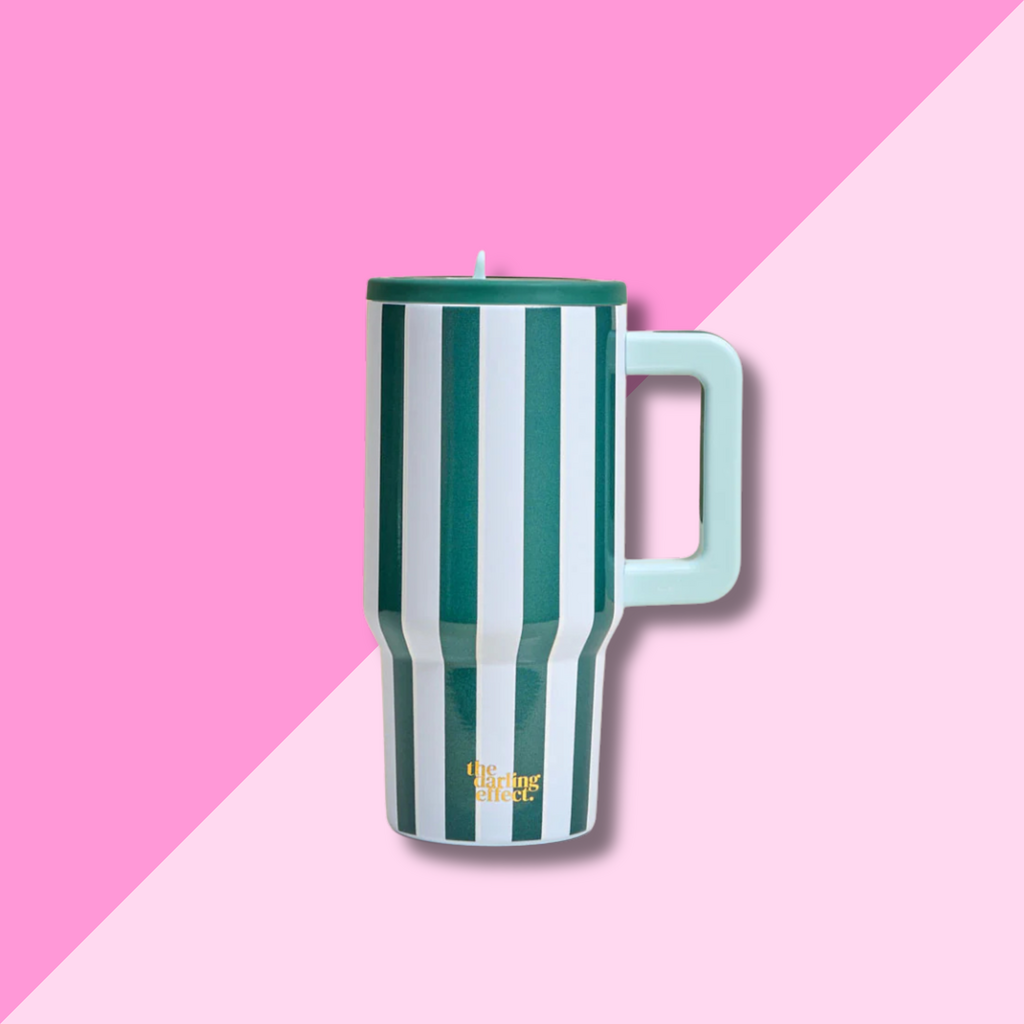 20oz Flip Straw Tumbler - Sicily Stripes Teal