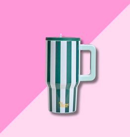 20oz Flip Straw Tumbler - Sicily Stripes Teal