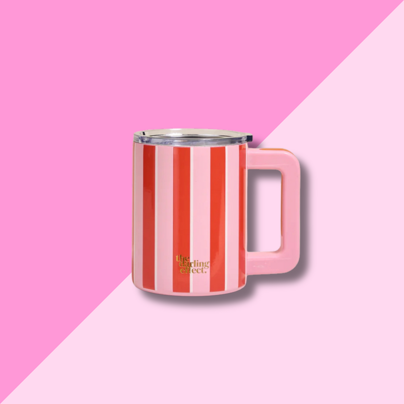Insulated Mug - Sicily Stripes Pink