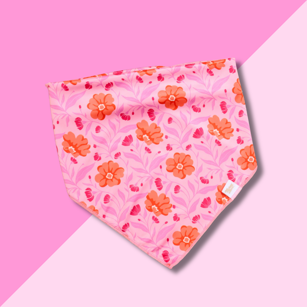 Pet Bandana L/XL - Poppin Petals Hot Pink