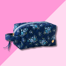 Quilted Cosmetic Pouch - Endless Daydream Navy