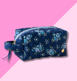 Quilted Cosmetic Pouch - Endless Daydream Navy