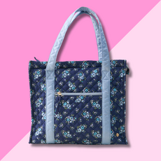 Quilted Tote Bag - Endless Daydream Navy