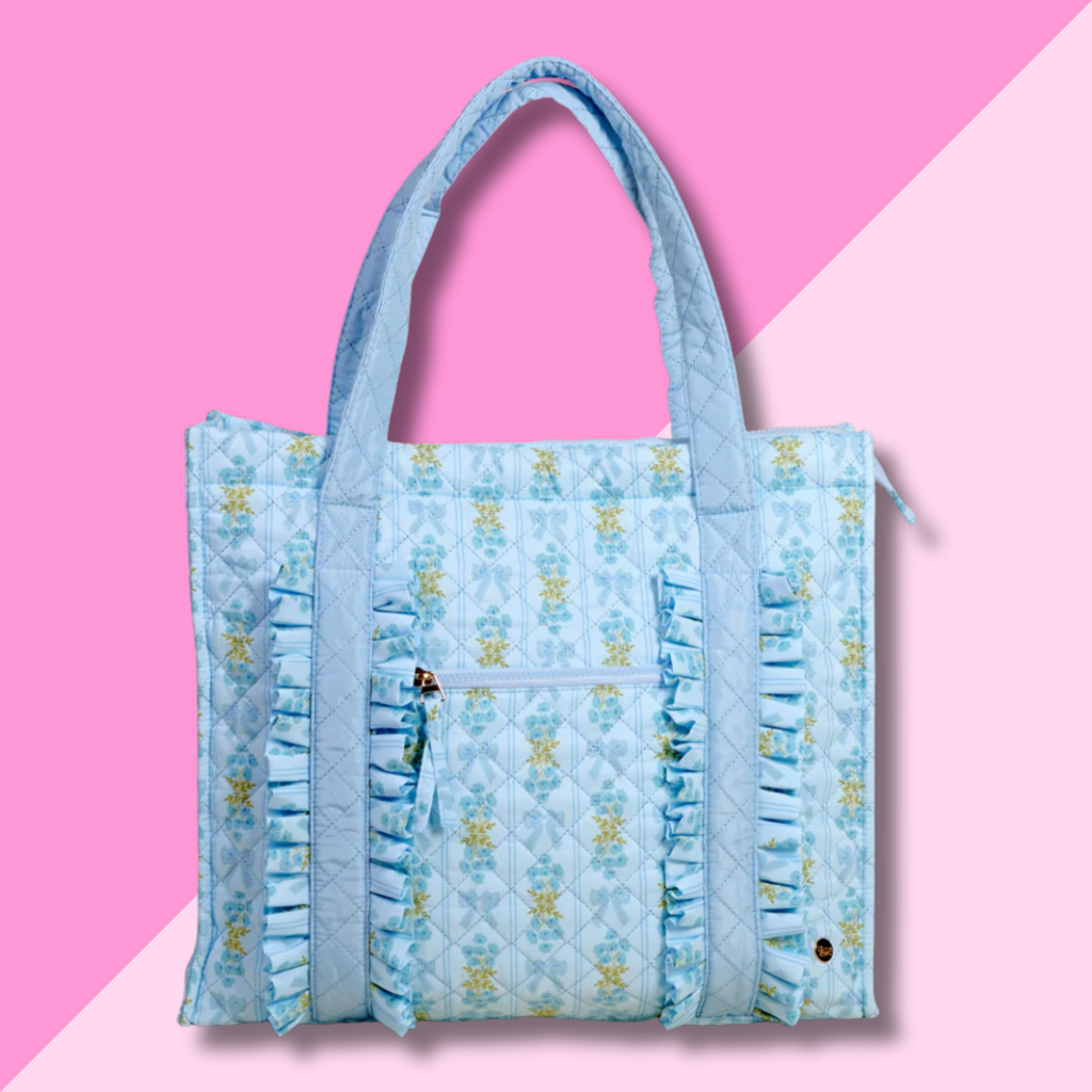 Quilted Tote Bag - Oh So Fancy Blue