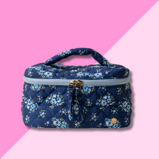 Quilted Cosmetic Bag - Endless Daydream Navy
