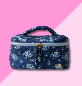 Quilted Cosmetic Bag - Endless Daydream Navy