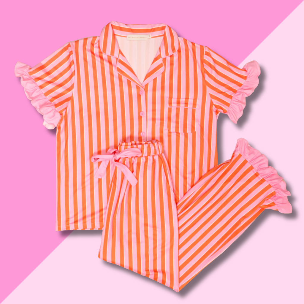 Sicily Stripes Pink PJ Pants Set - L