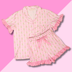 Oh So Fancy Pink PJ Shorts Set - S