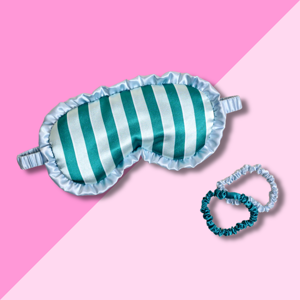 Beauty Sleep Mask - Sicily Stripes Teal