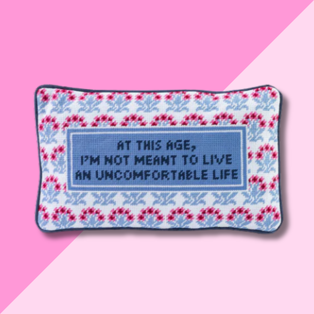 Uncomfortable Needlepoint Pillow