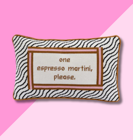 Espresso Martini Needlepoint Pillow