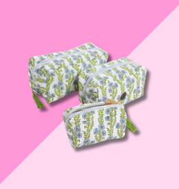 Forget-Me-Not Blockprint Makeup Bag