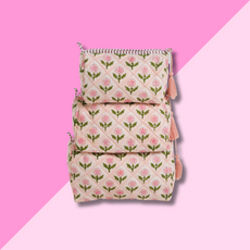 Pink Mona Blockprint Makeup Bag