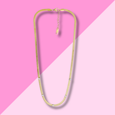 Hjane Jewels 2mm Pave Herringbone Necklace