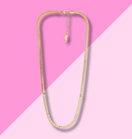 Hjane Jewels 2mm Pave Herringbone Necklace
