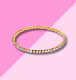 Hjane Jewels 3mm Stretchy Tennis Bracelet - Gold