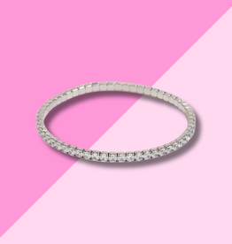 Hjane Jewels 3mm Stretchy Tennis Bracelet - Silver