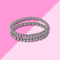 Hjane Jewels M/L Silver Beaded Bracelet Stack